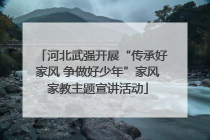 河北武强开展“传承好家风 争做好少年”家风家教主题宣讲活动