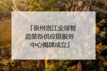 泉州洛江全球智造装备供应链服务中心揭牌成立