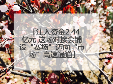 注入资金2.44亿元 这场对接会铺设“赛场”迈向“市场”高速通道