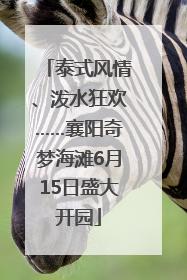 泰式风情、泼水狂欢……襄阳奇梦海滩6月15日盛大开园