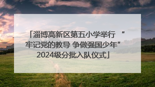 淄博高新区第五小学举行 “牢记党的教导 争做强国少年”2024级分批入队仪式