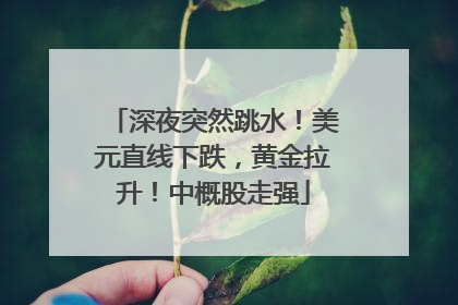 深夜突然跳水！美元直线下跌，黄金拉升！中概股走强