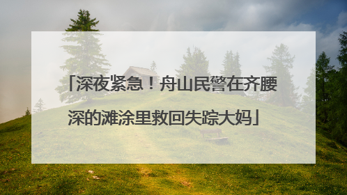 深夜紧急！舟山民警在齐腰深的滩涂里救回失踪大妈
