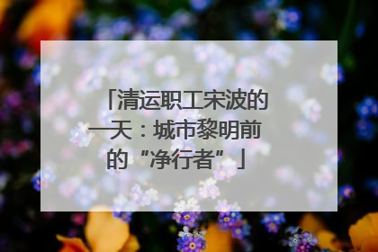 清运职工宋波的一天：城市黎明前的“净行者”