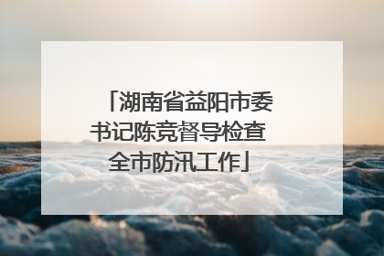 湖南省益阳市委书记陈竞督导检查全市防汛工作