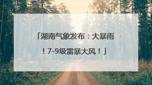 湖南气象发布：大暴雨！7-9级雷暴大风！