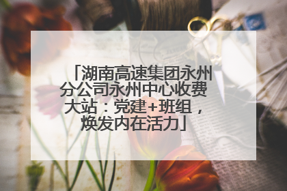 湖南高速集团永州分公司永州中心收费大站：党建+班组，焕发内在活力