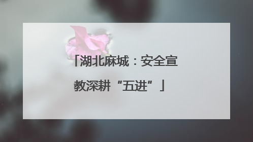 湖北麻城：安全宣教深耕“五进”