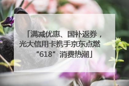 满减优惠、国补返券，光大信用卡携手京东点燃“618”消费热潮