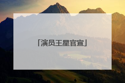 演员王星官宣
