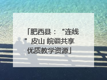 肥西县：“连线”皮山 皖疆共享优质教学资源