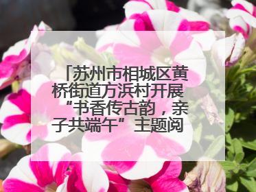 苏州市相城区黄桥街道方浜村开展“书香传古韵，亲子共端午”主题阅读活动！
