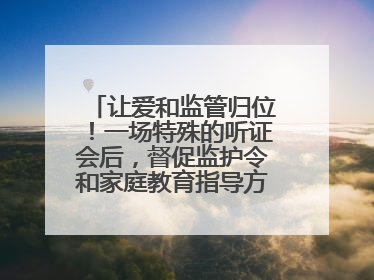 让爱和监管归位！一场特殊的听证会后，督促监护令和家庭教育指导方案同时送达