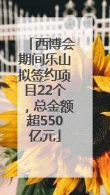 西博会期间乐山拟签约项目22个，总金额超550亿元