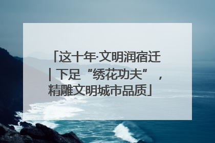 这十年·文明润宿迁｜下足“绣花功夫”，精雕文明城市品质