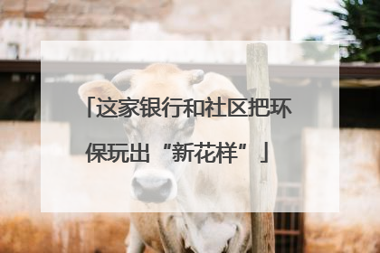 这家银行和社区把环保玩出“新花样”