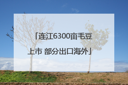 连江6300亩毛豆上市 部分出口海外