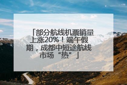 部分航线机票销量上涨20%！端午假期，成都中短途航线市场“热”