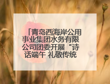青岛西海岸公用事业集团水务有限公司团委开展“诗话端午 礼敬传统”主题活动