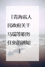 青海省人民政府关于马瑞等职务任免的通知