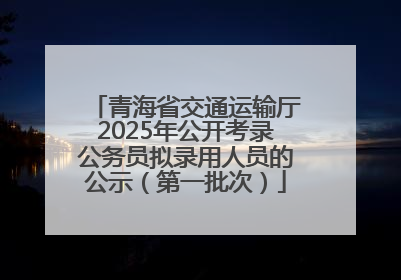 青海省交通运输厅2025年公开考录公务员拟录用人员的公示（第一批次）