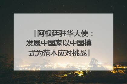 阿根廷驻华大使：发展中国家以中国模式为范本应对挑战