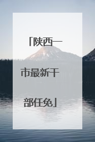 陕西一市最新干部任免