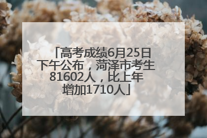 高考成绩6月25日下午公布，菏泽市考生81602人，比上年增加1710人