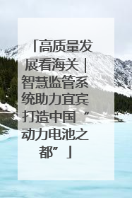 高质量发展看海关｜智慧监管系统助力宜宾打造中国“动力电池之都”