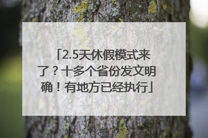 2.5天休假模式来了？十多个省份发文明确！有地方已经执行