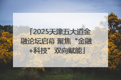 2025天津五大道金融论坛启幕 聚焦“金融+科技”双向赋能
