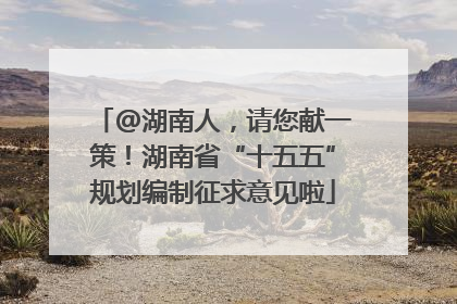@湖南人，请您献一策！湖南省“十五五”规划编制征求意见啦