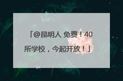 @昆明人 免费！40所学校，今起开放！